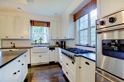 black granite white cabinets Granite kitchen - Fate TX Fate TX